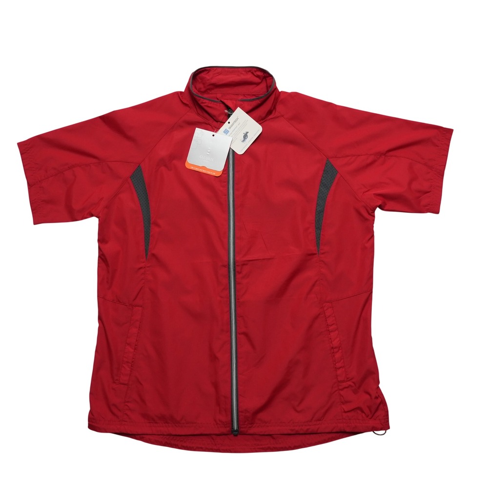 Elevate Sport Womens Medium Red Grey Full Zip Windshirt Golf Jacket